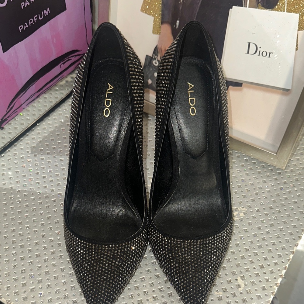 Aldo Black Studded Heels